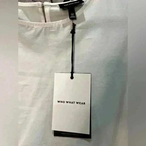 NWT Who What Wear Women’s Sleeveless Multi Teired Dress White Size M - Picture 5 of 6